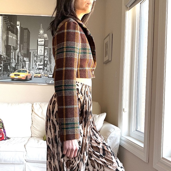 Plaid cropped blazer - Picture 5 of 13